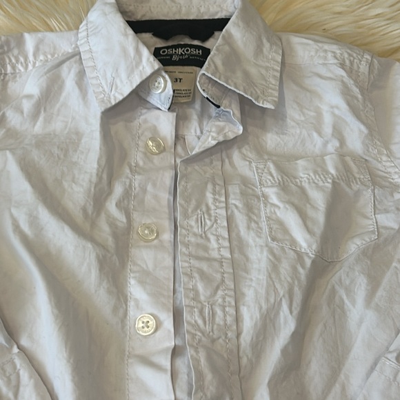 OshKosh B’Gosh Toddler White Button-Down Long-Sleeve Collar Shirt in 3T - Picture 2 of 5